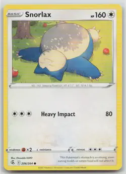 Snorlax 206/264 Common Fusion Strike Pokemon Lightly Played - Image 1