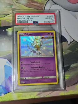 2019 POKEMON SUN & MOON HIDDEN FATES #SV19 POIPOLE-HOLO PSA 10 - Image 1