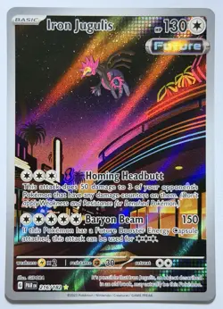 Pokemon TCG Iron Jugulis Illustration Rare Holo SV04 Paradox Rift 216/182 - Image 1