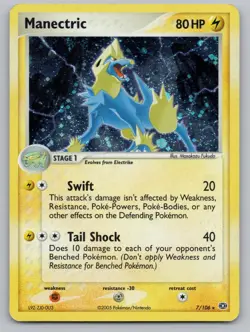 Manectric 7/106 Holo Rare Emerald Pokemon Holo MP - Image 1