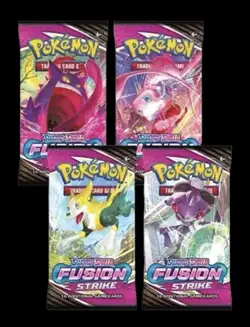 Pokemon TCG Sword & Shield Fusion Strike Pack Art Set of 4 Sealed - Image 1