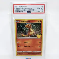 PSA 10 Charmander Holo 9/24 McDonalds Collection Pokemon Card 2021 - Image 1