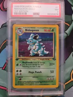 1999 POKEMON JUNGLE 1ST EDITION #7 NIDOQUEEN-HOLO PSA 7 - Image 1