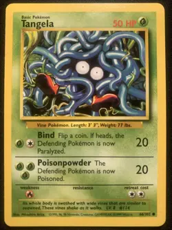 Pokemon TCG Tangela Base Set 66/102 Regular Unlimited Common Nm - Image 1
