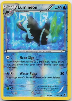 Lumineon 19/119 Uncommon Phantom Forces Pokemon Reverse Holo Near Mint - Image 1