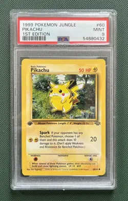 1999 Pokemon Jungle Pikachu 1st Edition #60 PSA 9 - Image 1