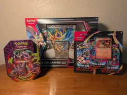 Pokemon TCG Sealed Lot includes Gengar Mega Moonlit Tin, Hop's Zacian Ex Box,... - Image 1
