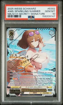 2025 WEISS SCHWARZ GODDESS OF VICTORY: NIKKE #E002 ANIS: SPARKLING SUMMER PSA 10 - Image 1