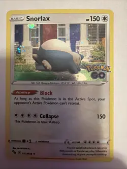 Snorlax (Cosmos Holo) 055/078 Holo Pokemon Go Stamped Pokemon Card TCG - Image 1