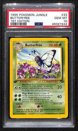 1999 Pokemon Butterfree, 1st Edition Jungle #33/64, PSA 10 Gem Mint - Image 1