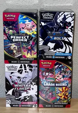 Lot Of 4 Pokemon TCG White Flare, Black Bolt, Chaos Rising, Booster Bundles - Image 5