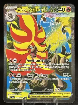 Pokemon TCG Mega Pyroar EX Ultra Rare 099/086 Full Art Chaos Rising NM - Image 1