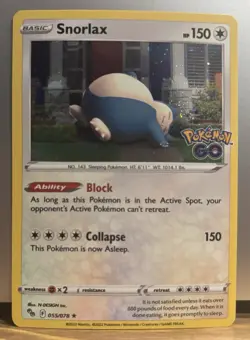 2022 Pokemon TCG Snorlax #055/078 Pokemon GO Cosmos Holo NM - Image 1