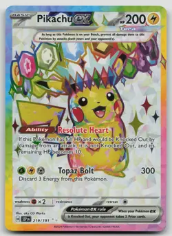 Pokemon Pikachu ex 219/191 Surging Sparks Ultra Rare Near Mint - Image 1