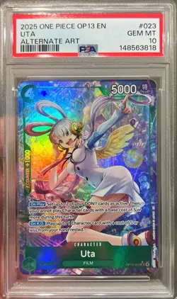 2025 One Piece English Uta OP13-023 Alt Art PSA 10 Gem Mint - Image 1