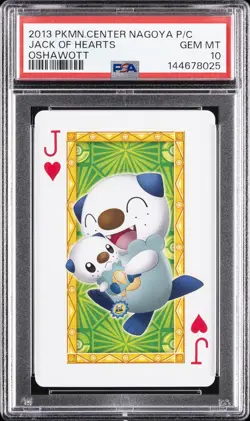 2013 POKEMON CENTER NAGOYA PLAYING CARDS OSHAWOTT JACK OF HEARTS PSA 10 - Image 1