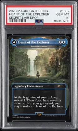 2023 MTG SECRET LAIR DROP #1502 HEART OF THE EXPLORER/THE LOST VALLEY PSA 10 - Image 1