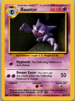 Haunter 29/102 Uncommon Base Set Unlimited Pokemon Near Mint - Image 1