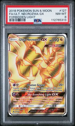 PSA 8 Ultra Necrozma GX 127/137 Full Art - Pokemon TCG Forbidden Light - Image 1