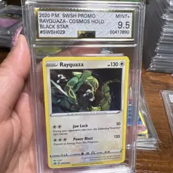 Pokemon Rayquaza Cosmos Holo #SWSH29 Rebel Clash Promo 2020 - AGS 9.5 Mint+ - Image 1