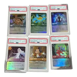 Complete Set Lorcana D100 Disney 100 Mickey Elsa Maui Genie Stitch ALL 6 PSA 10 - Image 1