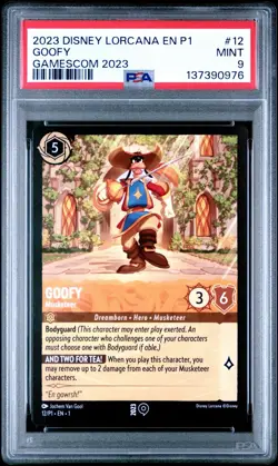 Disney Lorcana Goofy Musketeer 2023 Gamescom Promo 12/P1 PSA 9 Mint - Image 1
