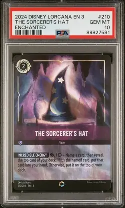 2024 Disney Lorcana | Sorcerer's Hat | Enchanted | Into the Inklands | PSA 10 - Image 1