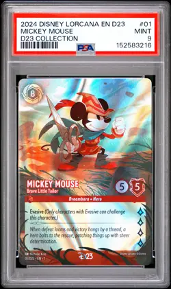 DISNEY LORCANA EN D23-D23 EXPO PROMO MICKEY MOUSE - BRAVE LITTLE TAILOR PSA 9 - Image 1