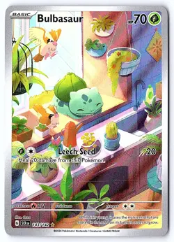 Bulbasaur 143/142 Illustration Rare Stellar Crown Pokemon Card Pack Fresh - Image 1