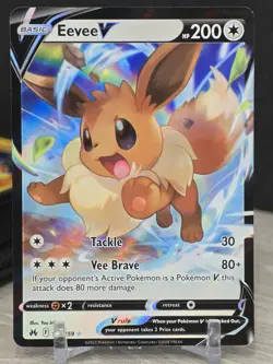 Pokemon Card TCG Eevee V 108/159 SWSH: Crown Zenith 2023 Holo Rare NM - Image 5