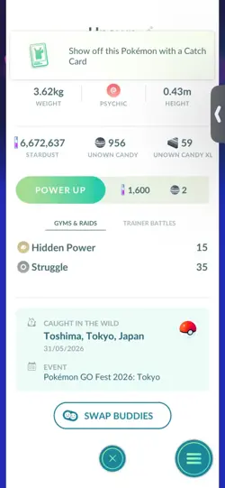 Pokemon Go Shiny Unown U - Image 2