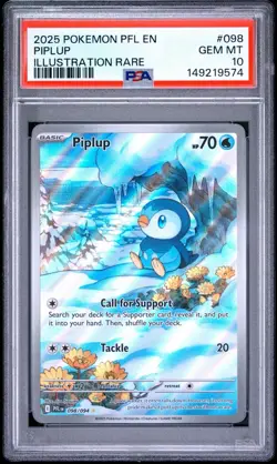 Pokemon TCG 2025 Piplup 098/095 Illustration Rare PSA 10 - Image 1