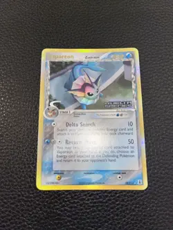 NM Pokemon Tcg Vaporeon EX Delta Species 18/113 Reverse Stamped Holo PERFECT! - Image 3