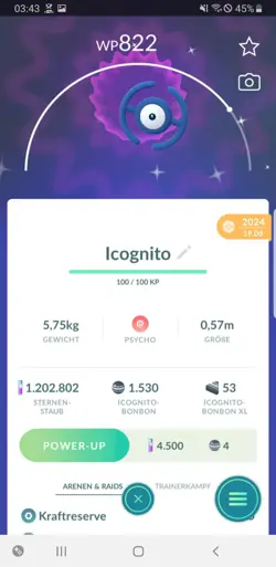 Pokemon Go Shiny Unown H - Schillernd - Pokemon Go Shiny Icognito H - Image 1
