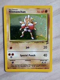 Hitmonchan Base Set 2 Holo Rare 8/130 Pokemon WOTC Vintage - Image 1