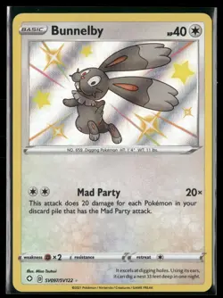 Bunnelby SV097/SV122 Shiny Rare Shining Fates Shiny Vault Pokemon Near Mint - Image 1