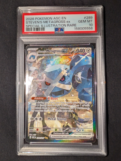 2026 POKEMON ASC 289/217 STEVEN'S METAGROSS EX SPECIAL ILLUSTRATION RARE PSA 10 - Image 1