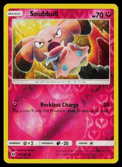 Pokemon Card Snubbull 90/149 SM Base Set Reverse Holo Common - Image 1