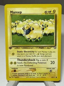 Mareep 65/111 1st Edition Neo Genesis Pokemon Card - Image 1