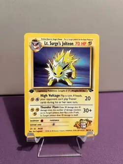 Pokemon Card - Lt. Surge's Jolteon Gym Challenge 28/132 Rare NM - Image 1
