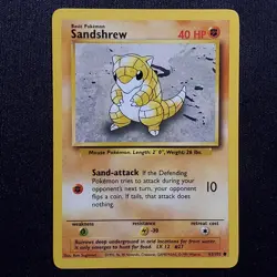 Sandshrew 62/102 Common Base Set Unlimited Pokemon Moderately Played - Image 1