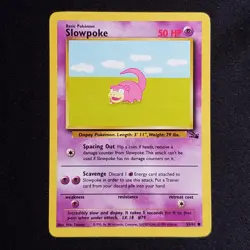 Slowpoke 55/62 Unlimited Common Fossil Pokemon Moderately Played - Image 1