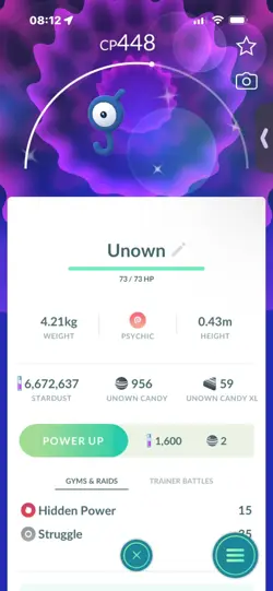 Pokemon Go Shiny Unown J - Image 1