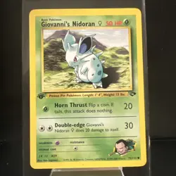 1st Edition Giovanni’s Nidoran 75/132 Gym Challenge NM Pokemon TCG - Image 1