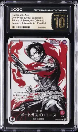 2023 ONE PIECE JPN PILLARS OF STRENGTH ALT ART PORTGAS D ACE CGC 10 PRISTINE - Image 1