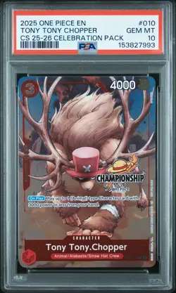 2025 ONE PIECE CHAMPIONSHIP 2025-26 CELEBRATION PACK TONY TONY CHOPPER PSA 10 - Image 1