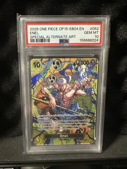 2026 ONE PIECE OP15-EB04 EN ENEL SPECIAL ALT ART PSA 10 (SP) - Image 1
