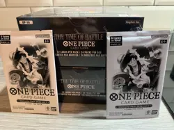 One Piece TCG bundle. 2 x OP-16 The Time of Battle Eng Booster Box and 2 x Packs - Image 1