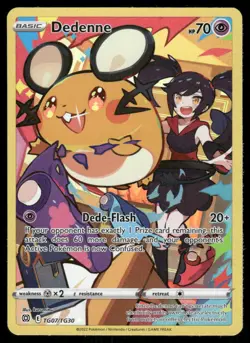 Pokemon Cards Dedenne TG07/TG30 *FRAYED CUT* Brilliant Stars TG Holo NM - Image 1