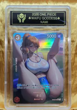 NAMI Waifu Goddess Prismatic Refractor Card CUSTOM MADE Black Label NSFW - Image 3